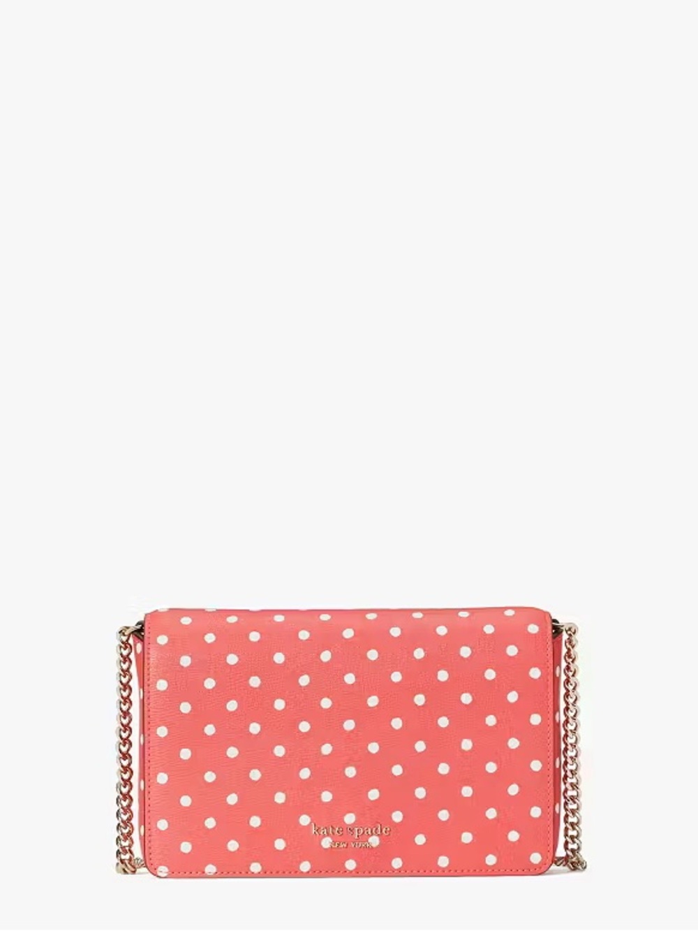 Kate Spade Spencer Dots Chain Wallet in Peach Melba Multi